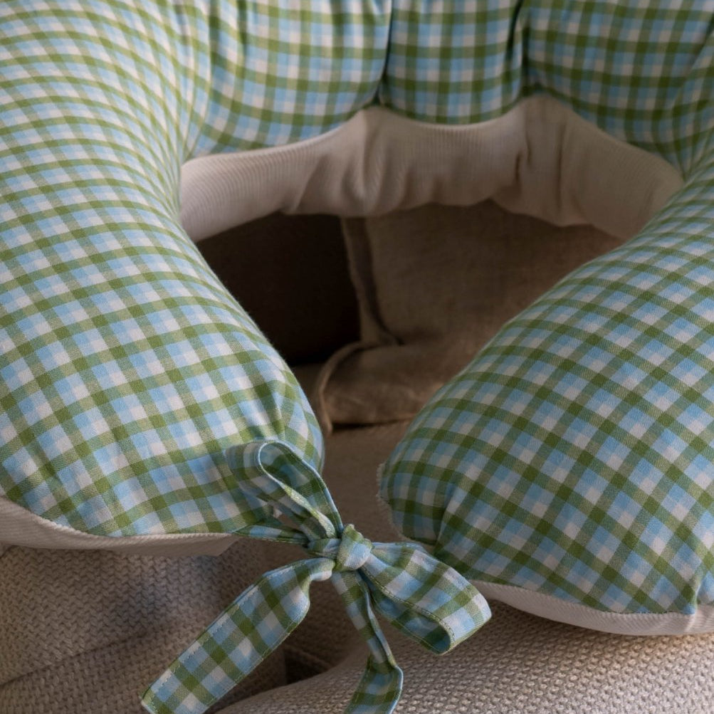 Nursing Pillow Cover - Greenhouse Gingham – Parent Accessories for children, available at Learning Bugs UK