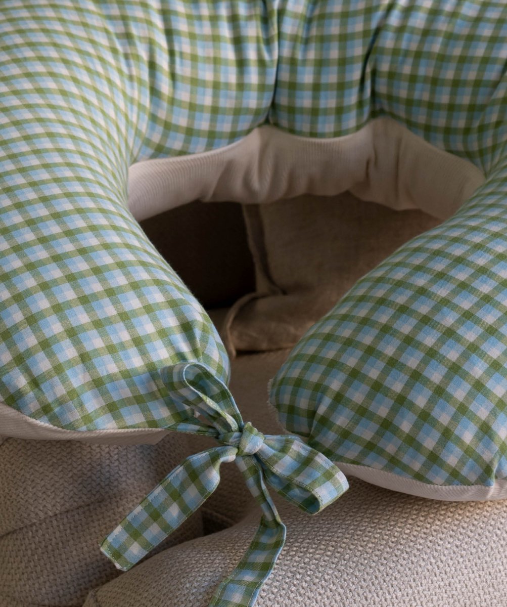 Nursing Pillow Cover - Greenhouse Gingham – Parent Accessories for children, available at Learning Bugs UK