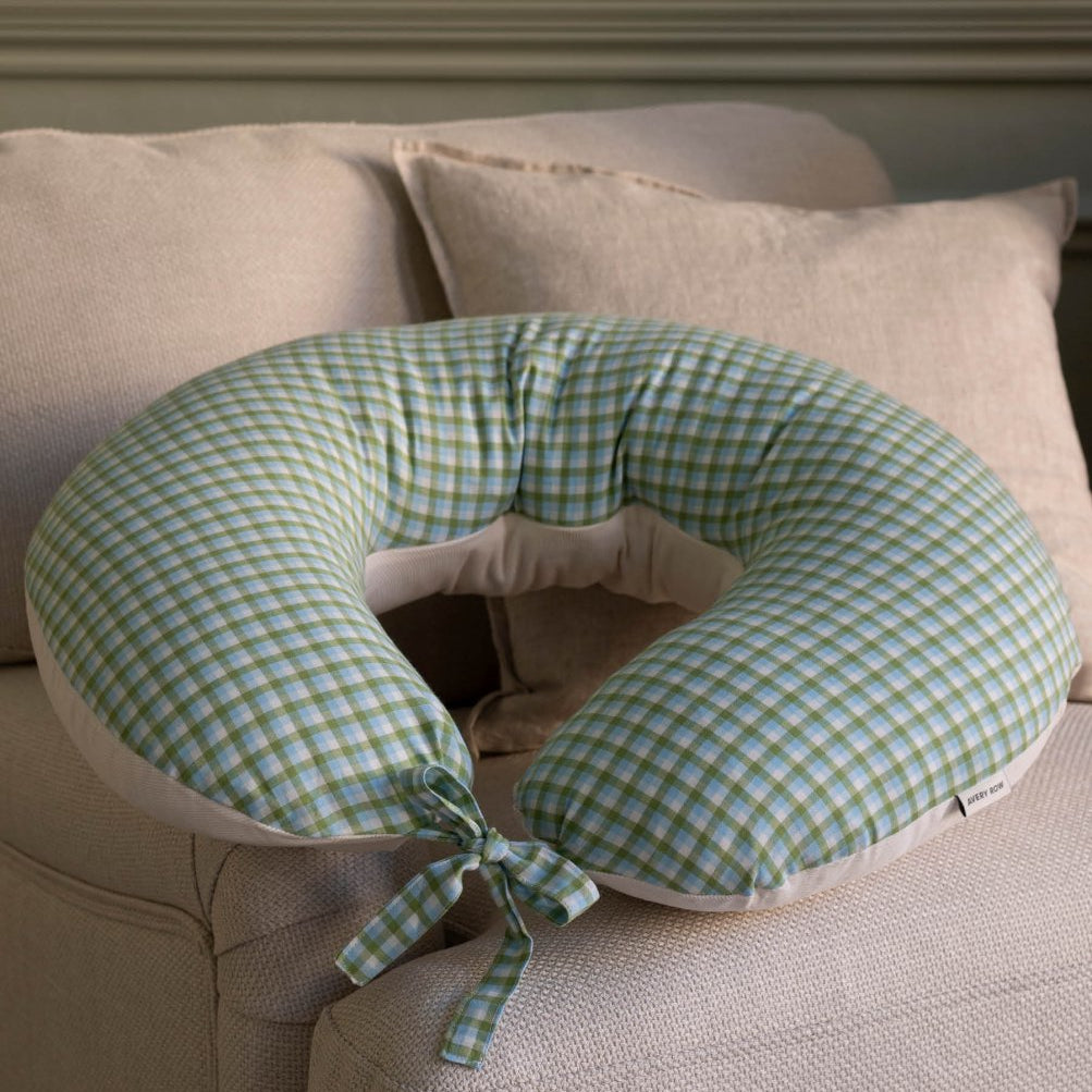 Nursing Pillow Cover - Greenhouse Gingham – Parent Accessories for children, available at Learning Bugs UK