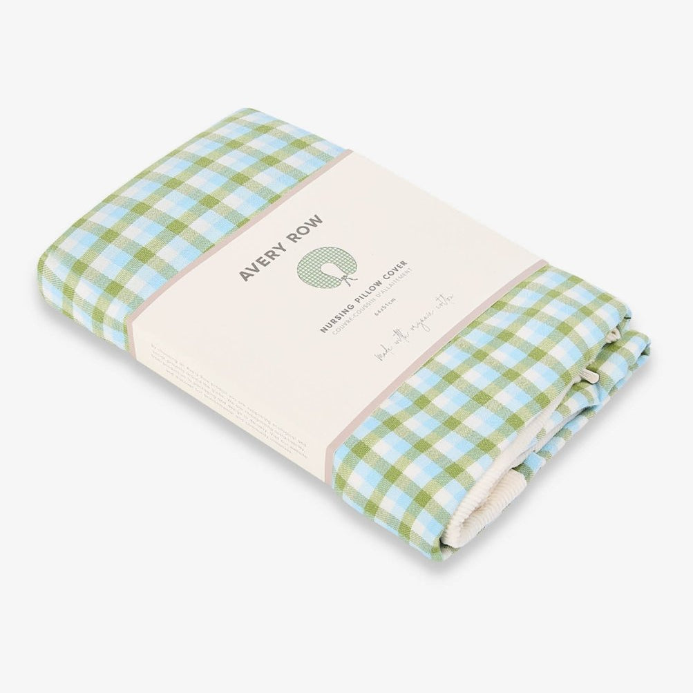 Nursing Pillow Cover - Greenhouse Gingham – Parent Accessories for children, available at Learning Bugs UK
