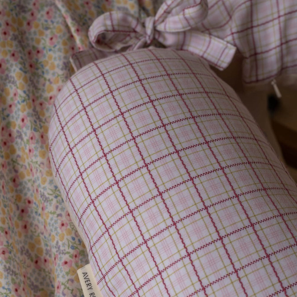 Nursing Pillow - Pink Check – Parent Accessories for children, available at Learning Bugs UK