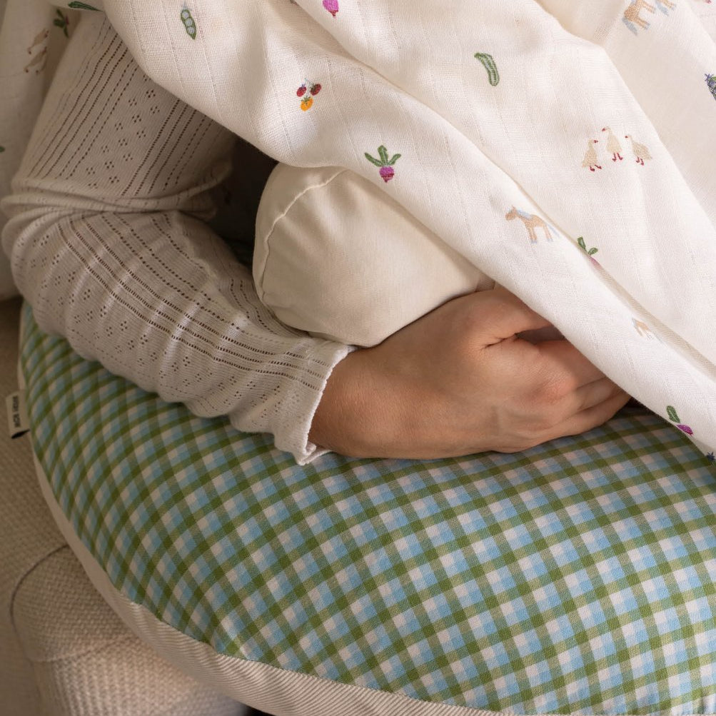 Nursing Pillow - Greenhouse Gingham – Parent Accessories for children, available at Learning Bugs UK