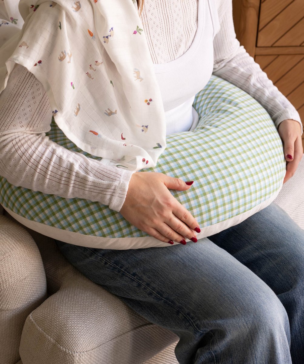 Nursing Pillow - Greenhouse Gingham – Parent Accessories for children, available at Learning Bugs UK