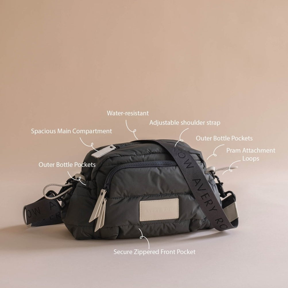 Pram Organiser Bag - Soft Black – Changing Bags & Travel Changing Mats for children, available at Learning Bugs UK