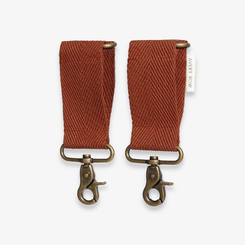 Cotton Pram Bag Clips - Cinnamon – for children, available at Learning Bugs UK
