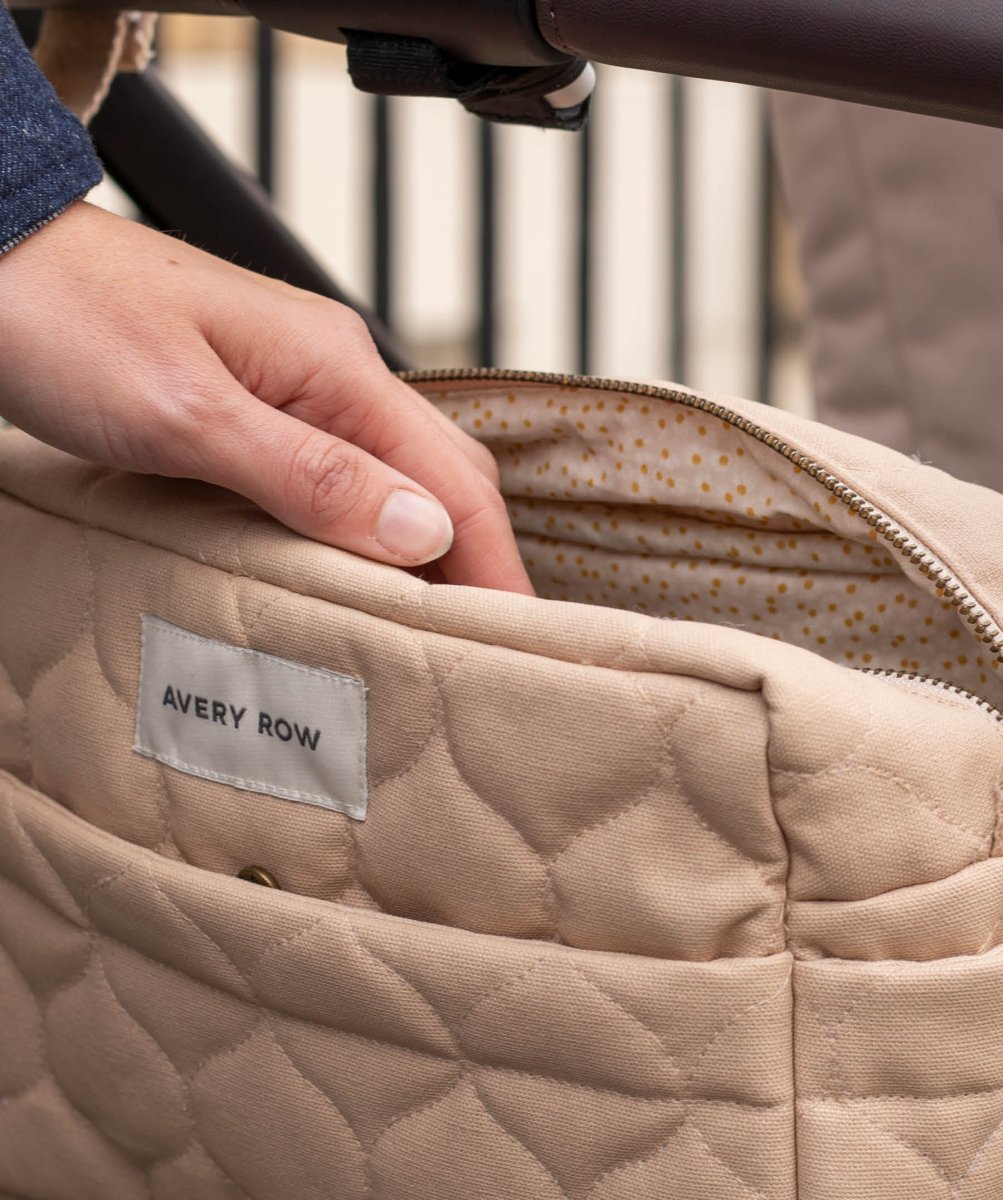 Pram Organiser Bag - Natural – Changing Bags & Travel Changing Mats for children, available at Learning Bugs UK