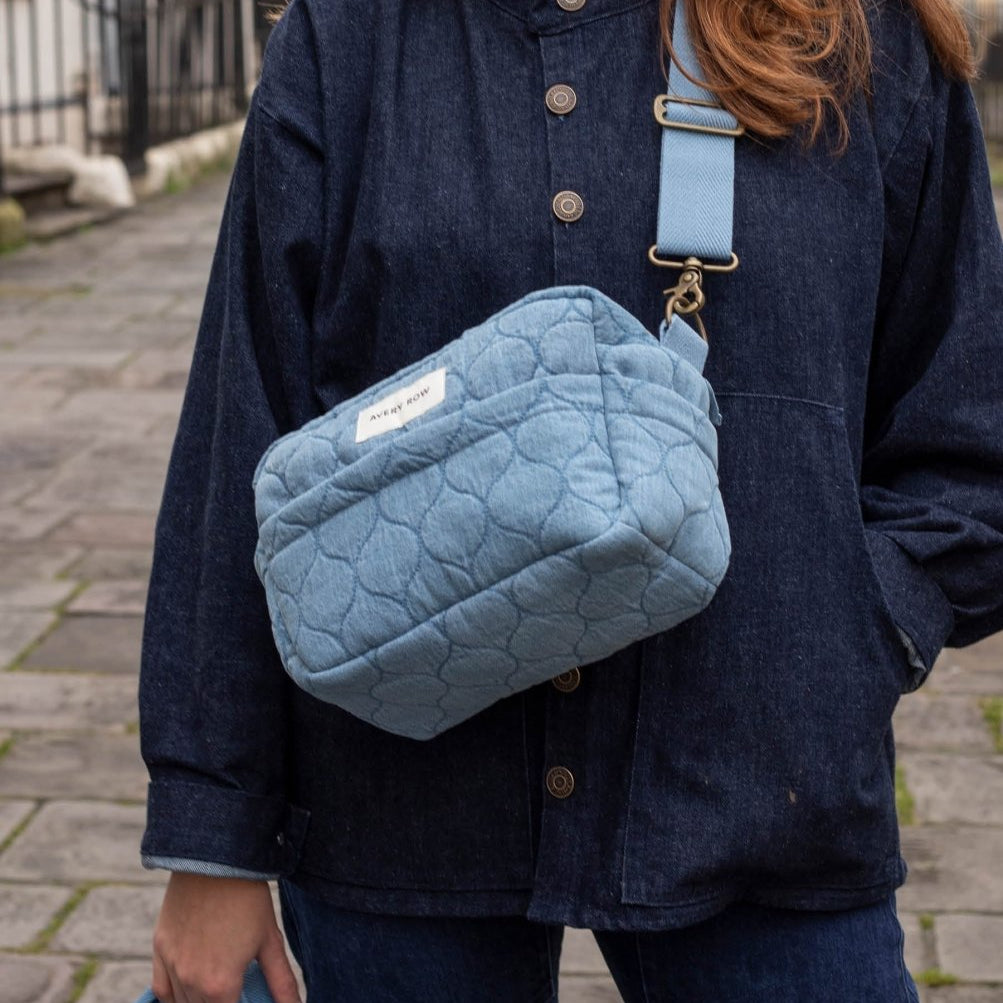 Pram Organiser Bag - Denim – Changing Bags & Travel Changing Mats for children, available at Learning Bugs UK