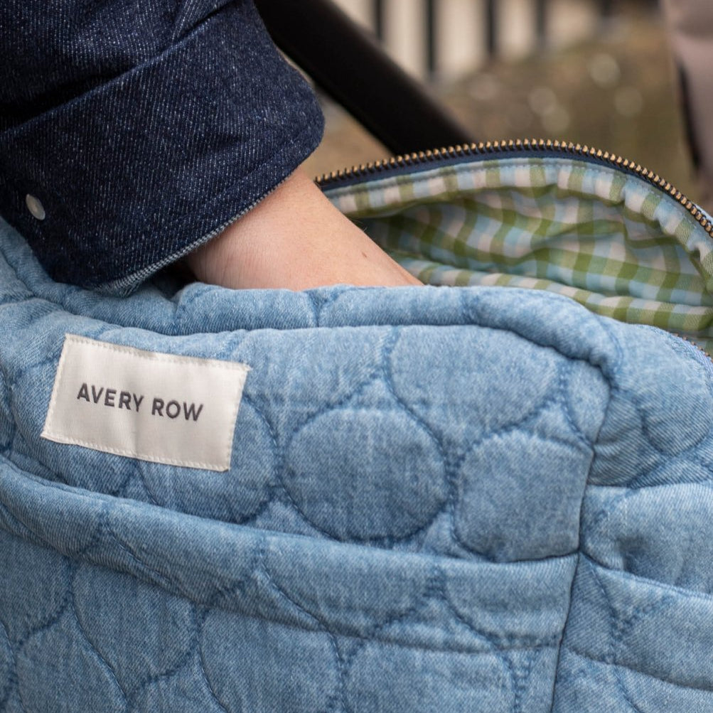 Pram Organiser Bag - Denim – Changing Bags & Travel Changing Mats for children, available at Learning Bugs UK