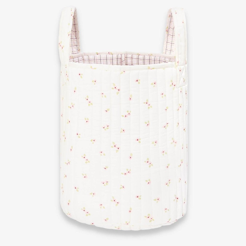 Large Quilted Storage Basket - Anemone / Pink Check – Storage for children, available at Learning Bugs UK