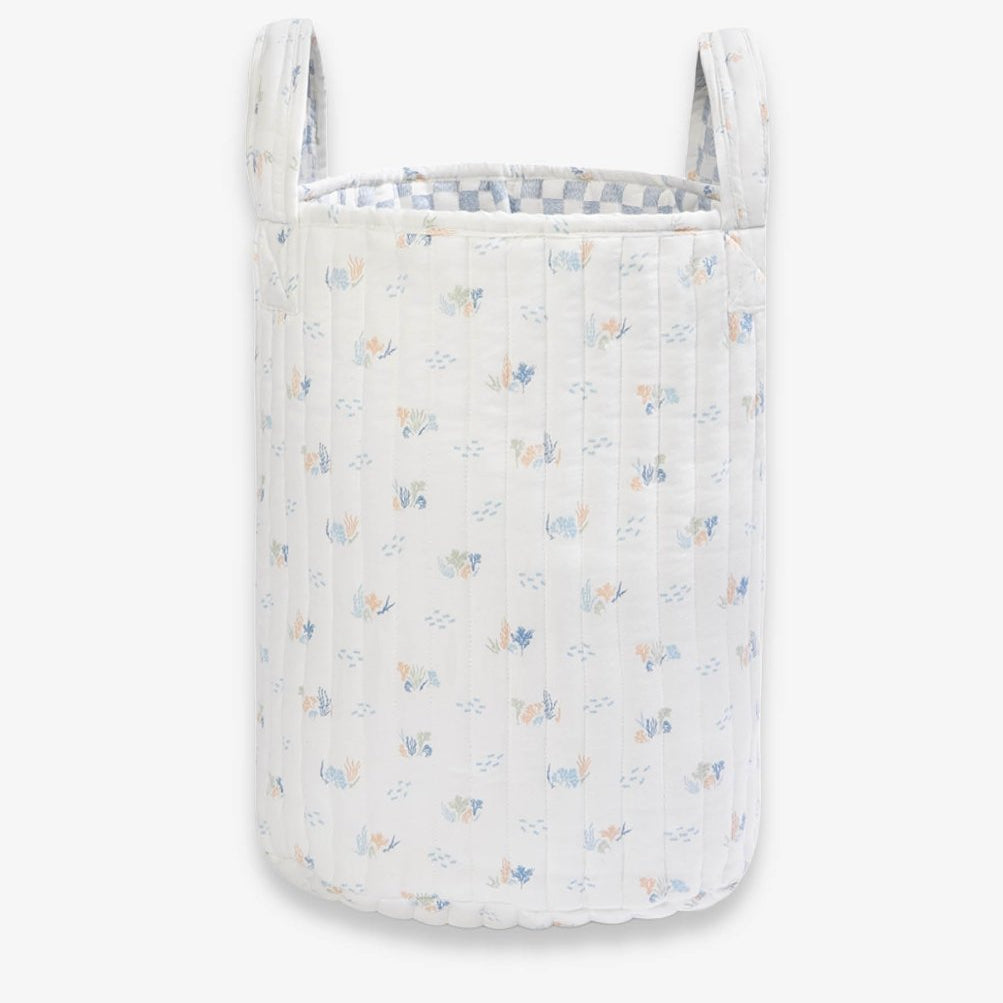 Large Quilted Storage Basket - Coastline / Waves – Storage for children, available at Learning Bugs UK