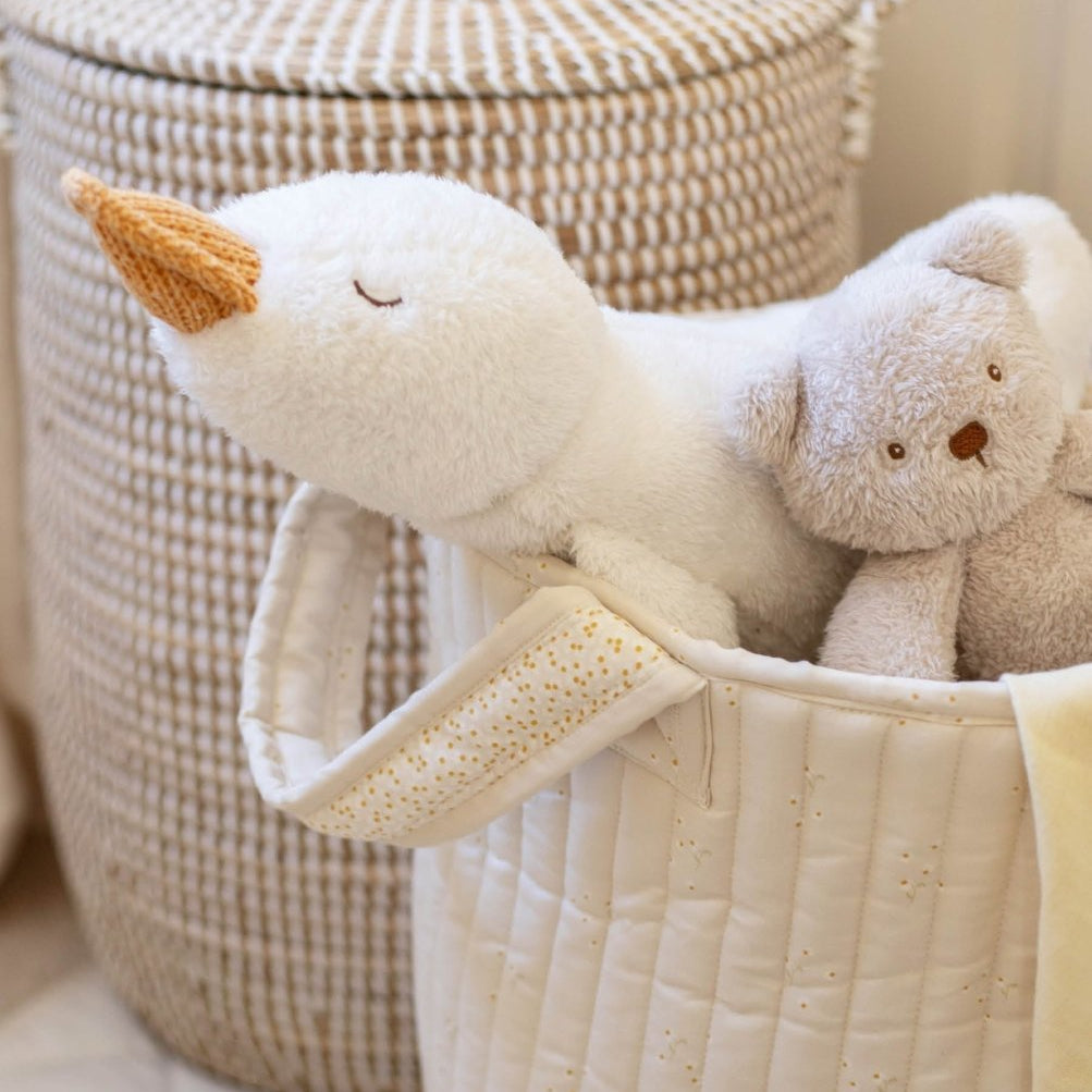 Large Quilted Storage Basket - Wild Chamomile / Daisy Meadow – Storage for children, available at Learning Bugs UK