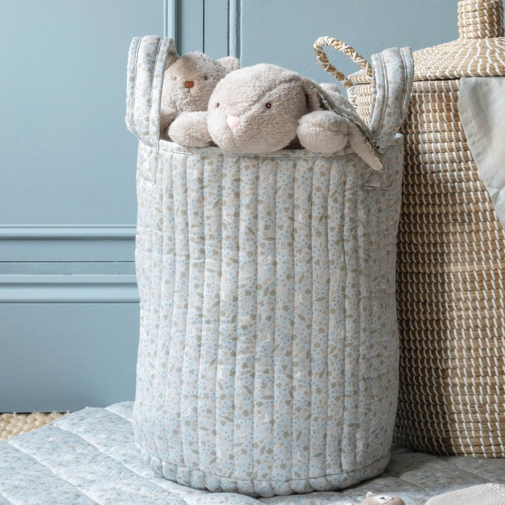 Large Quilted Storage Basket - Nature Trail / Stripe – Storage for children, available at Learning Bugs UK