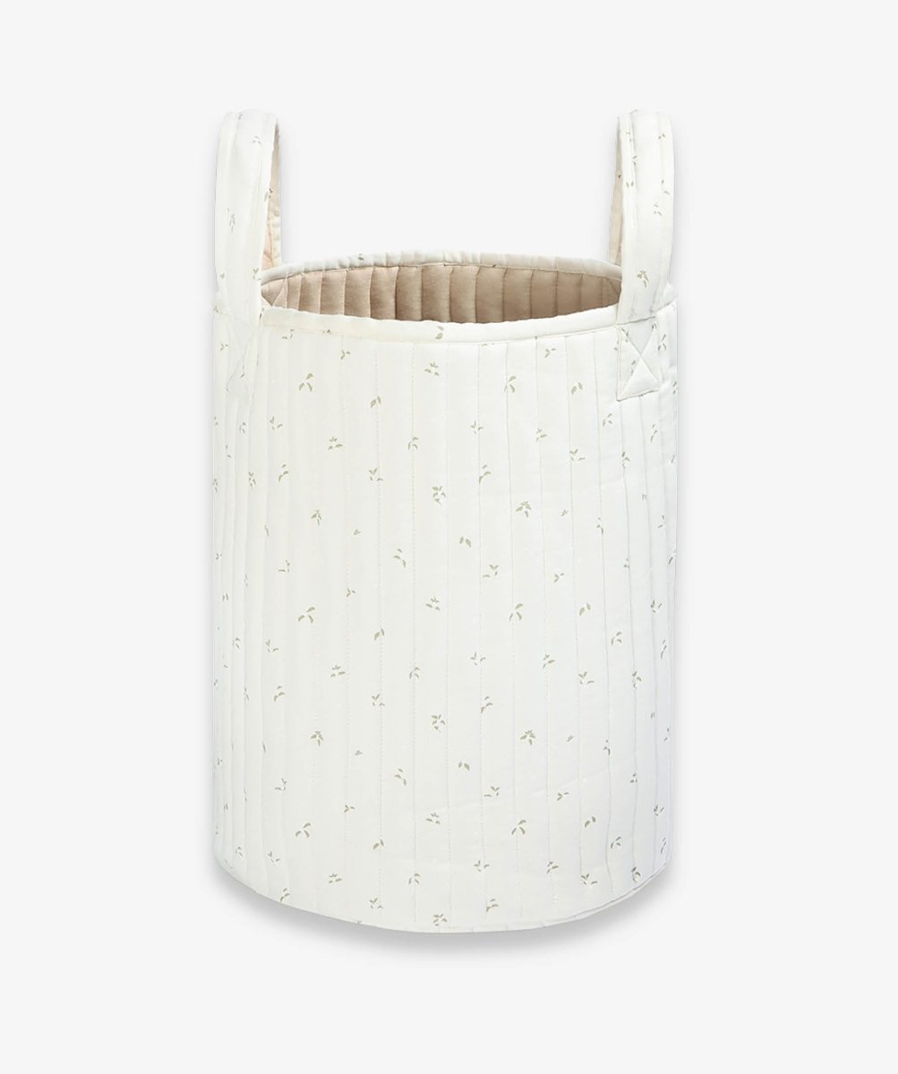 Large Quilted Storage Basket - Nettle Scatter / Birch – Storage for children, available at Learning Bugs UK