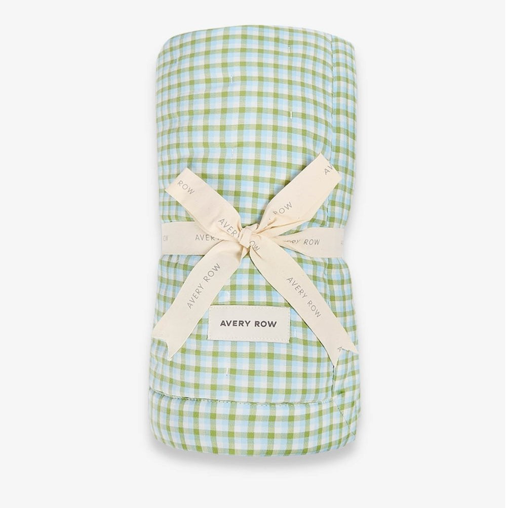 Quilted Cotbed Bedspread - Greenhouse Gingham – Bedding for children, available at Learning Bugs UK