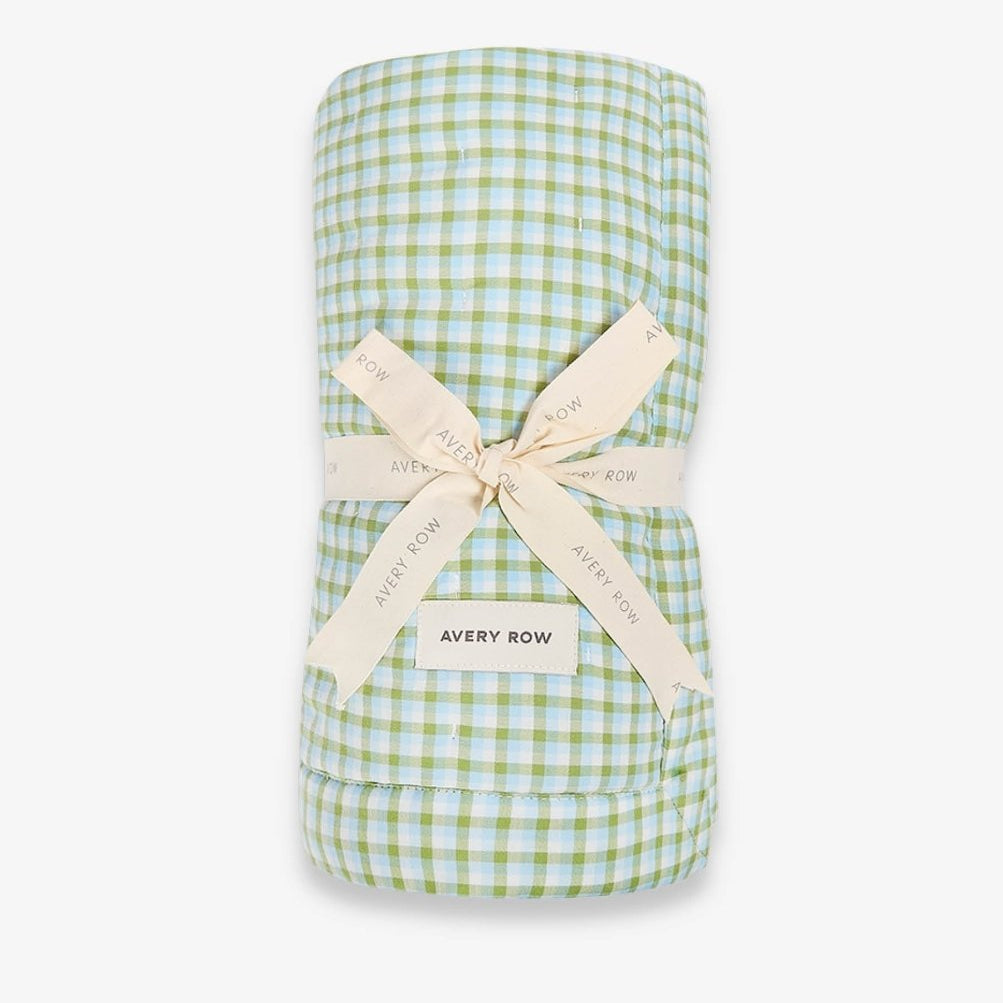 Quilted Single Bedspread - Greenhouse Gingham – Bedding for children, available at Learning Bugs UK
