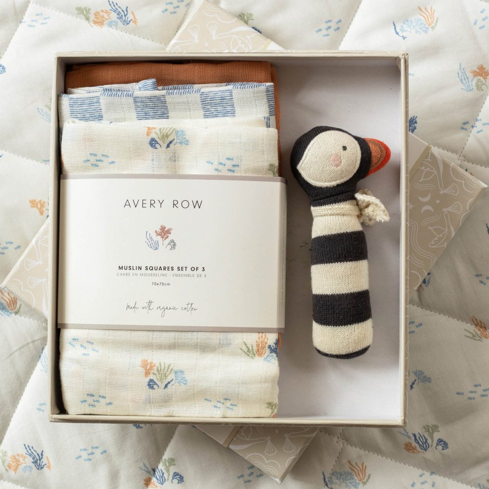Rattle & Care New Baby Gift Set - Coastline – for children, available at Learning Bugs UK