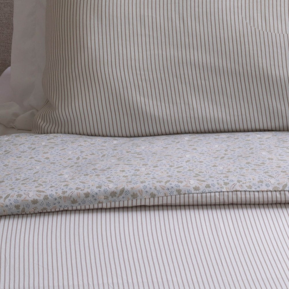 Organic Cotton Single Bedding Set - Stripe – Bedding for children, available at Learning Bugs UK