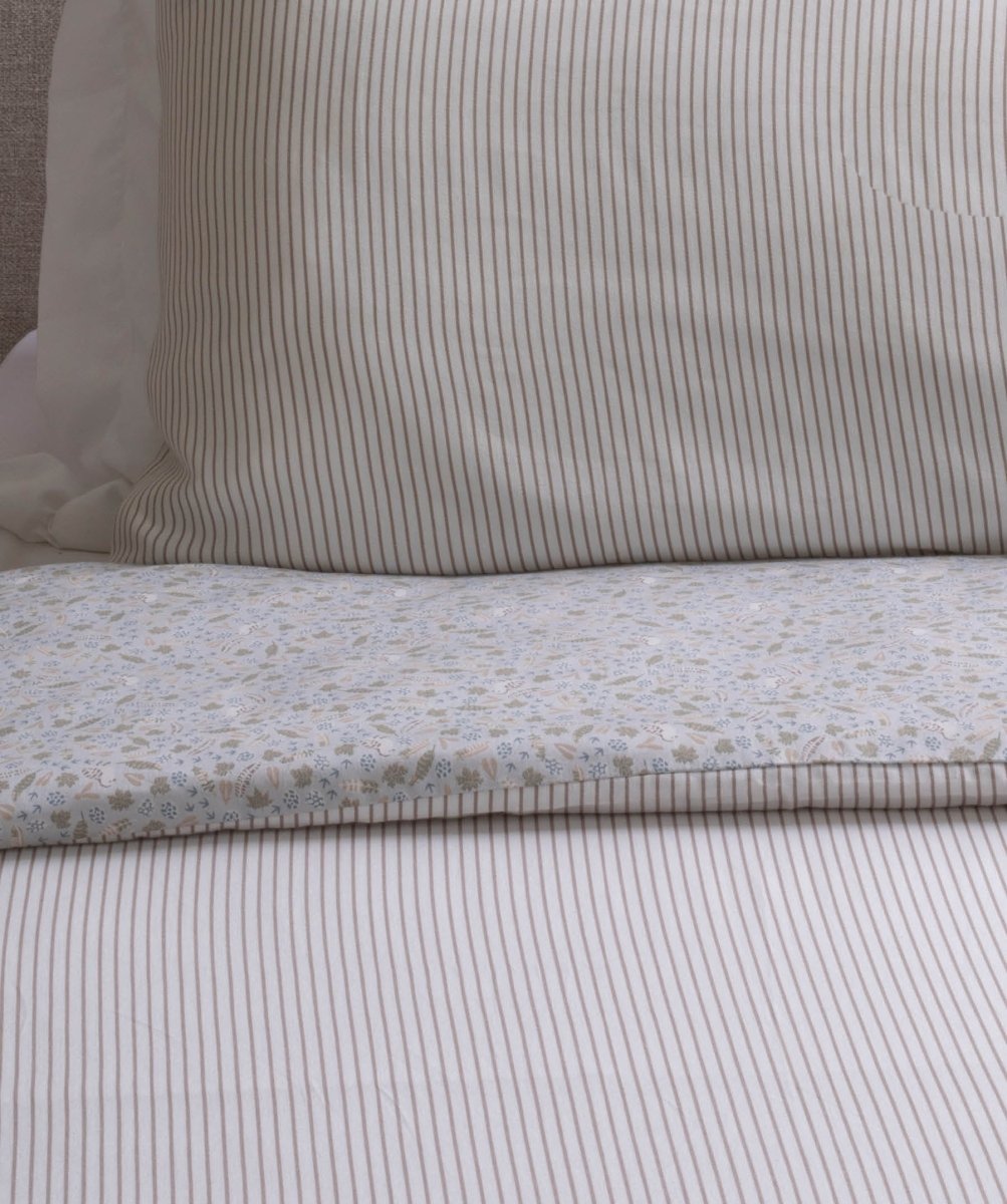 Organic Cotton Single Bedding Set - Stripe – Bedding for children, available at Learning Bugs UK