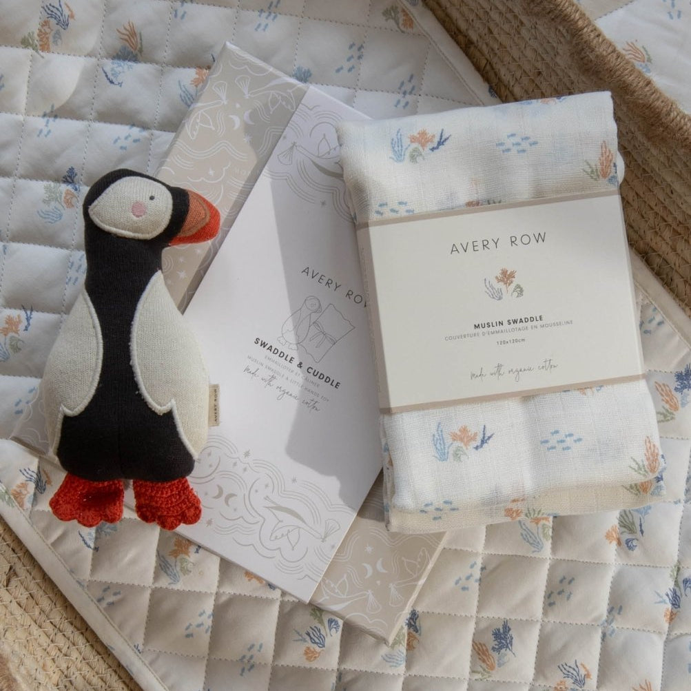 Swaddle & Cuddle New Baby Gift Set - Coastline – for children, available at Learning Bugs UK