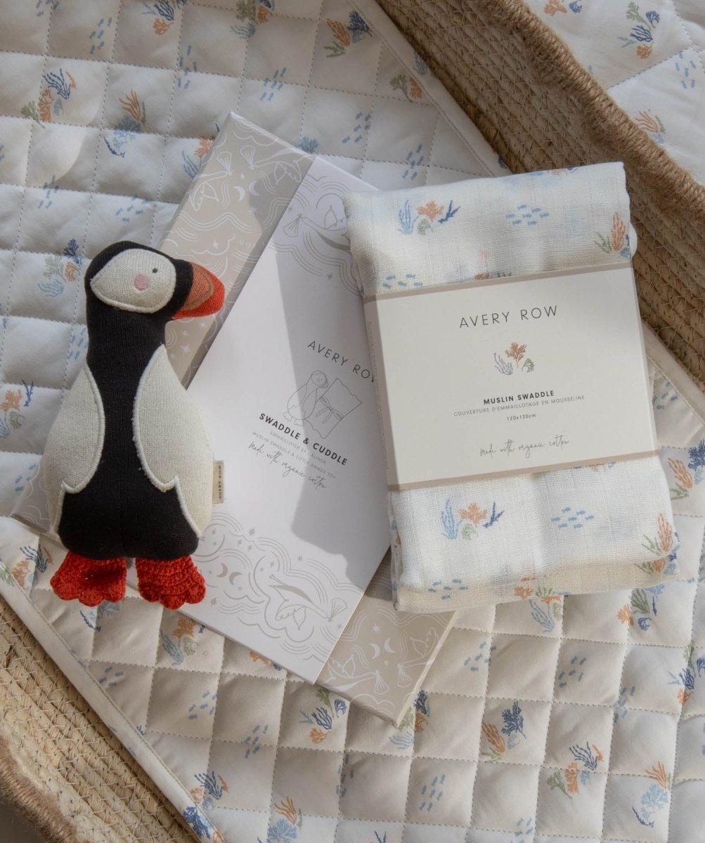 Swaddle & Cuddle New Baby Gift Set - Coastline – for children, available at Learning Bugs UK