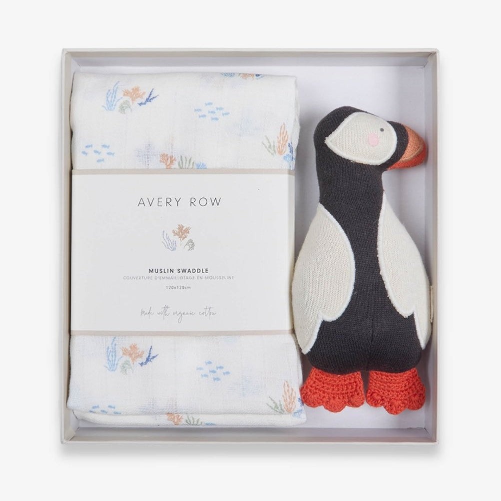 Swaddle & Cuddle New Baby Gift Set - Coastline – for children, available at Learning Bugs UK