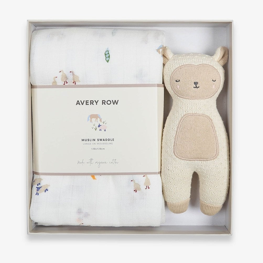 Swaddle & Cuddle New Baby Gift Set - Little Farm – for children, available at Learning Bugs UK