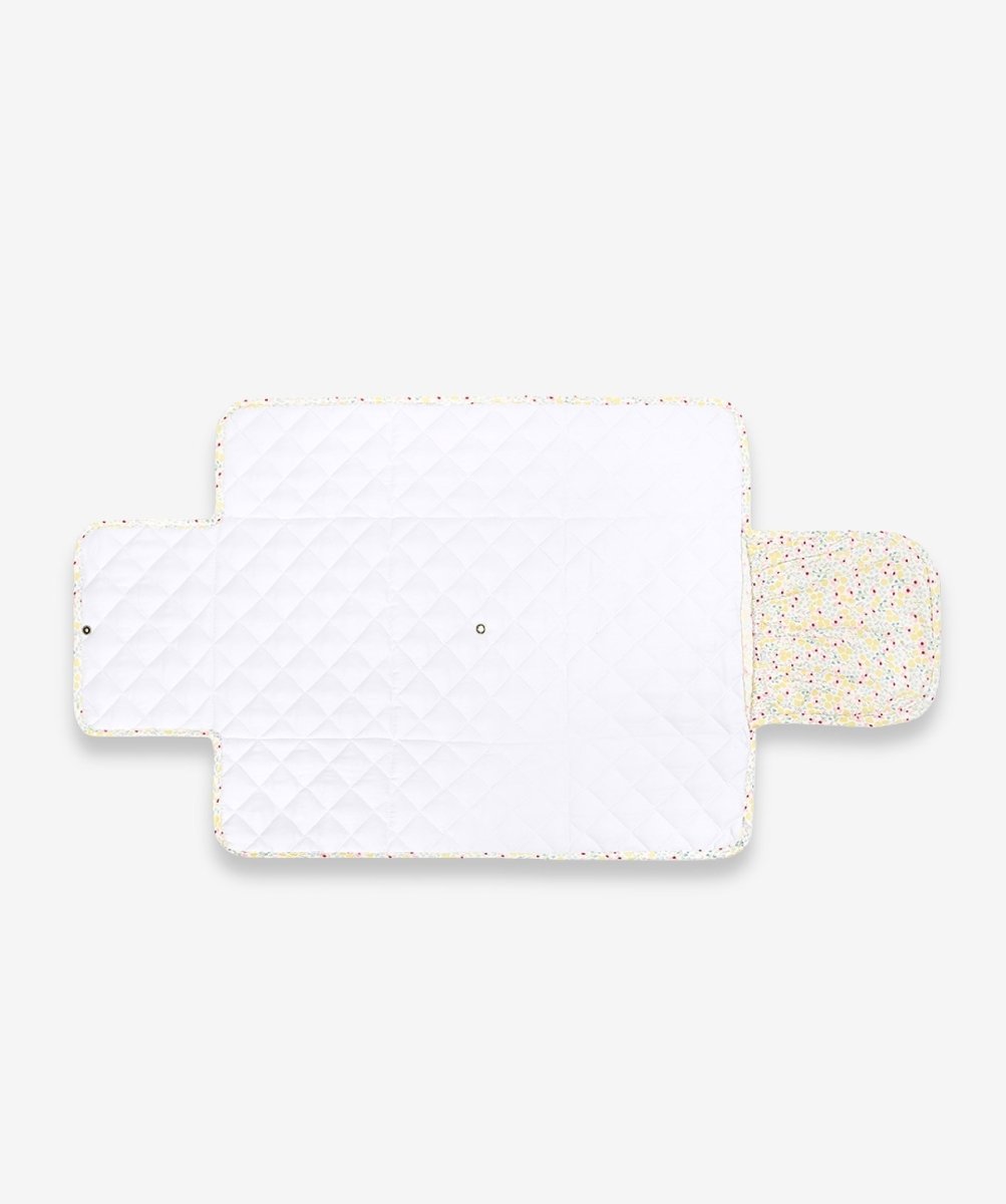 Cotton Travel Baby Changing Mat - Wildflower Garden – Changing Bags & Travel Changing Mats for children, available at Learning Bugs UK