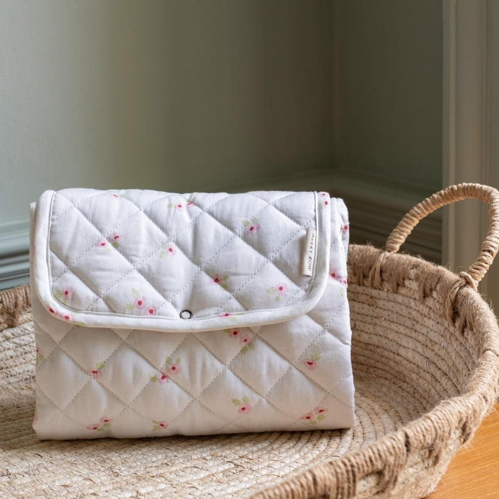 Cotton Travel Baby Changing Mat - Anemone – Changing Bags & Travel Changing Mats for children, available at Learning Bugs UK