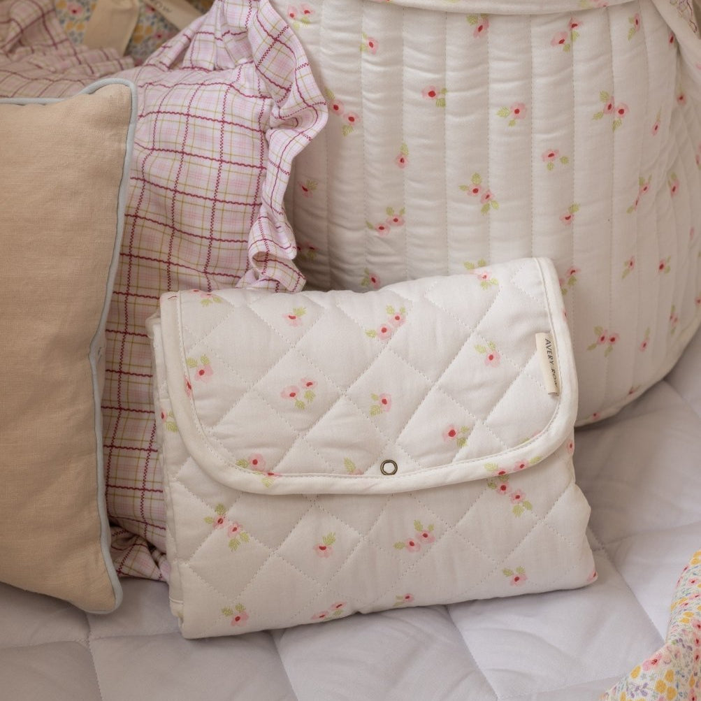 Cotton Travel Baby Changing Mat - Anemone – Changing Bags & Travel Changing Mats for children, available at Learning Bugs UK