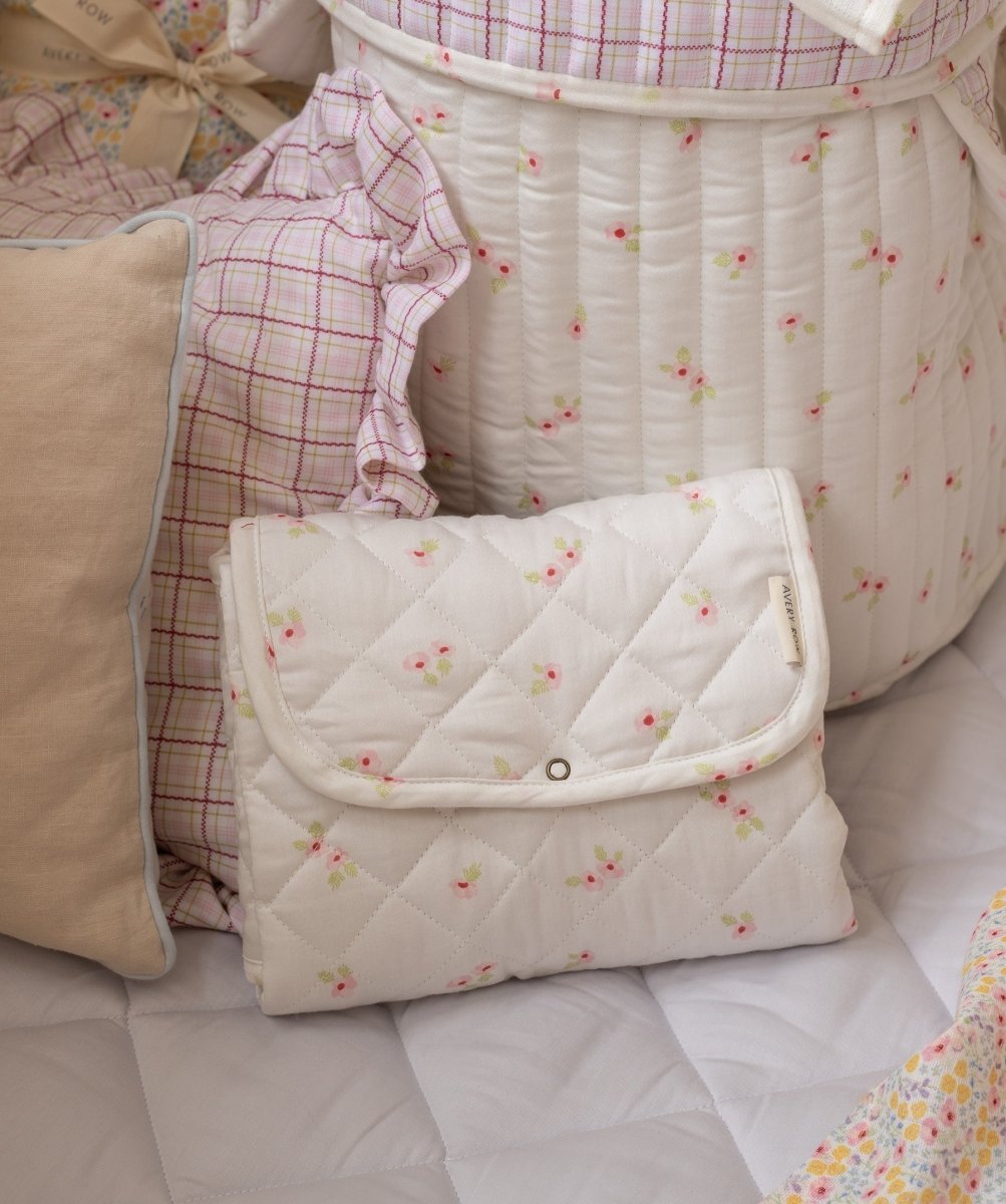 Cotton Travel Baby Changing Mat - Anemone – Changing Bags & Travel Changing Mats for children, available at Learning Bugs UK