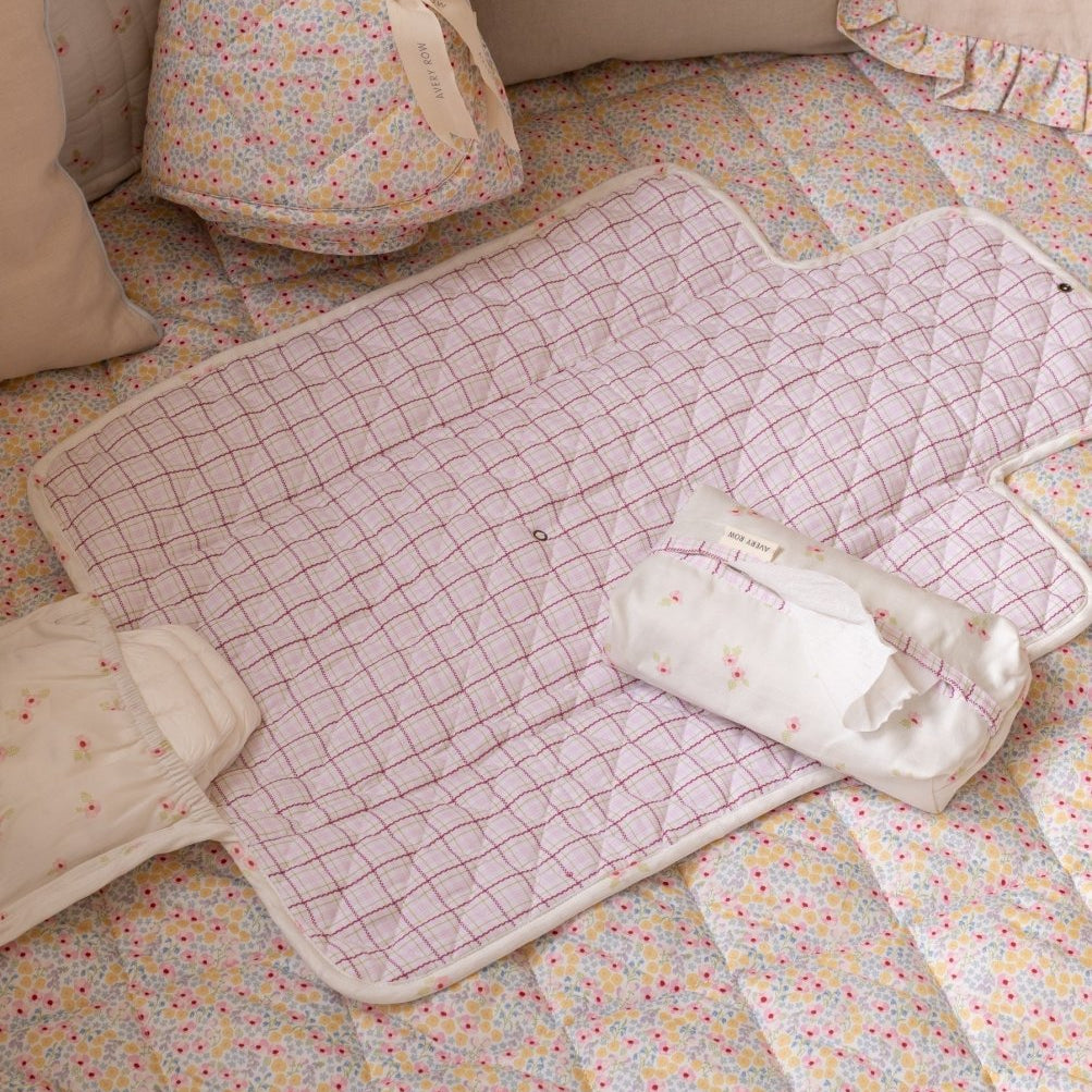 Cotton Travel Baby Changing Mat - Anemone – Changing Bags & Travel Changing Mats for children, available at Learning Bugs UK