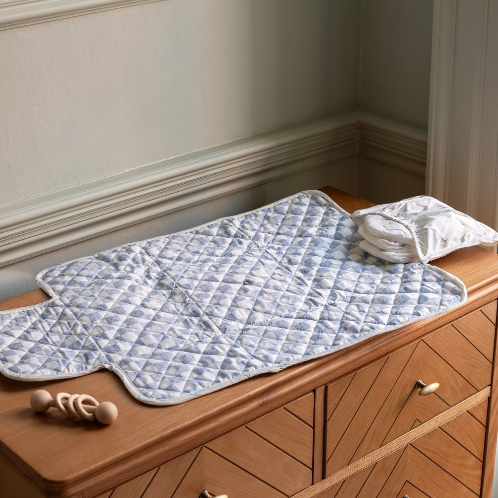 Cotton Travel Baby Changing Mat - Coastline – Changing Bags & Travel Changing Mats for children, available at Learning Bugs UK