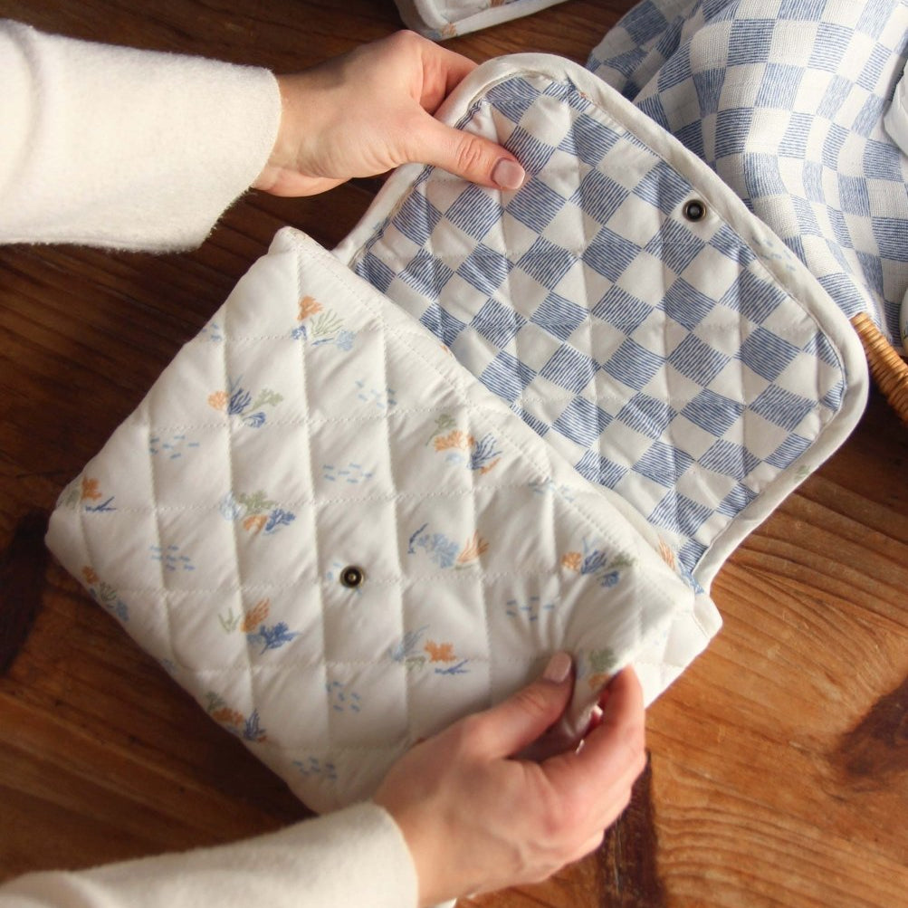 Cotton Travel Baby Changing Mat - Coastline – Changing Bags & Travel Changing Mats for children, available at Learning Bugs UK