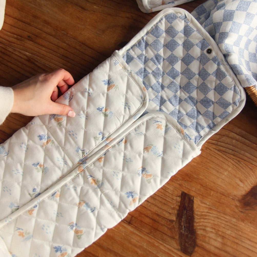 Cotton Travel Baby Changing Mat - Coastline – Changing Bags & Travel Changing Mats for children, available at Learning Bugs UK