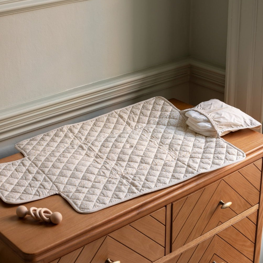 Cotton Travel Baby Changing Mat - Wild Chamomile – Changing Bags & Travel Changing Mats for children, available at Learning Bugs UK
