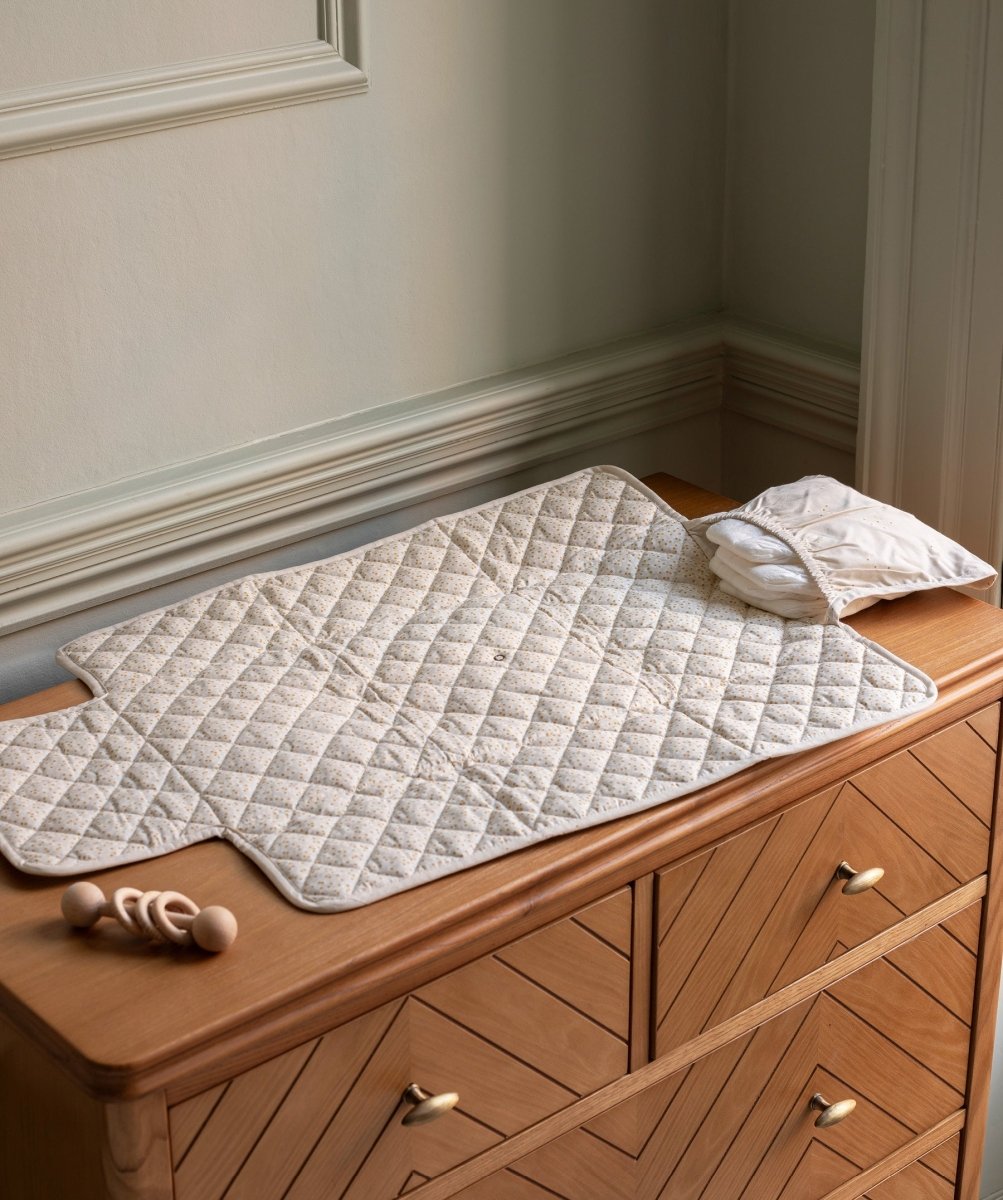 Cotton Travel Baby Changing Mat - Wild Chamomile – Changing Bags & Travel Changing Mats for children, available at Learning Bugs UK