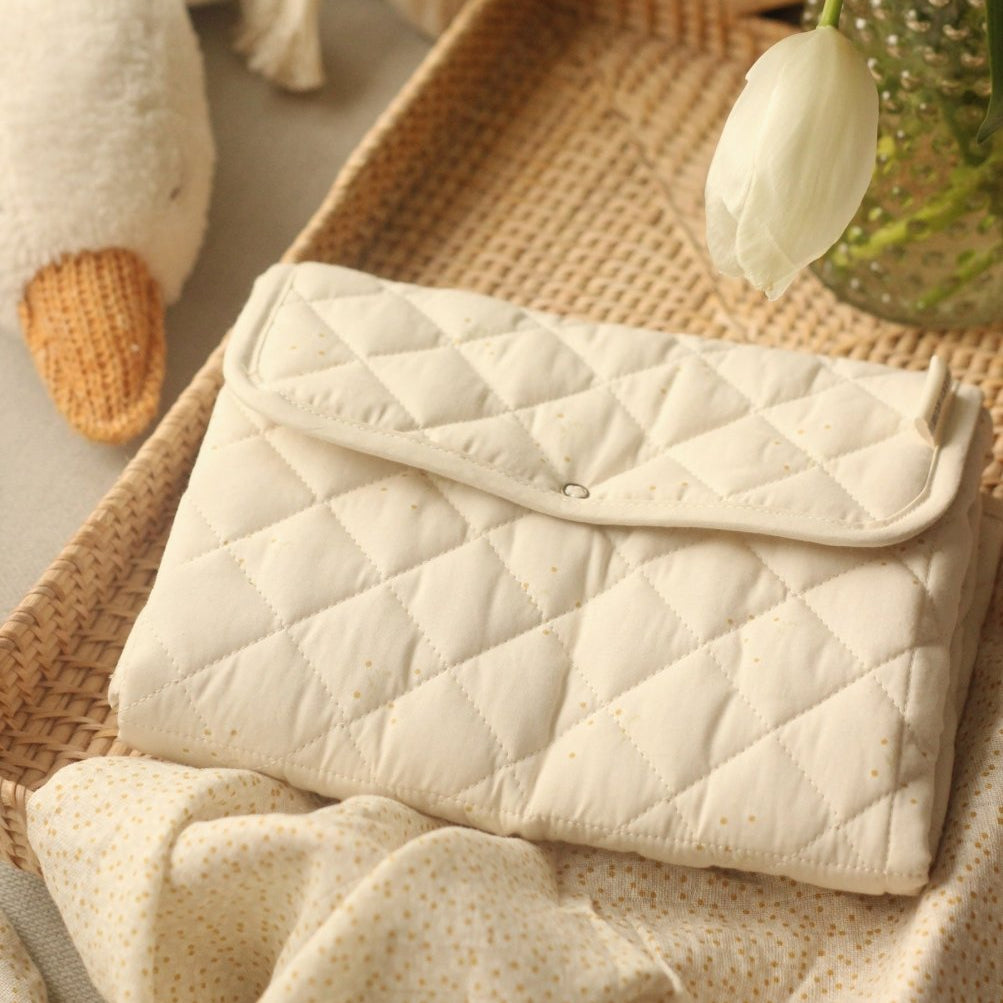Cotton Travel Baby Changing Mat - Wild Chamomile – Changing Bags & Travel Changing Mats for children, available at Learning Bugs UK