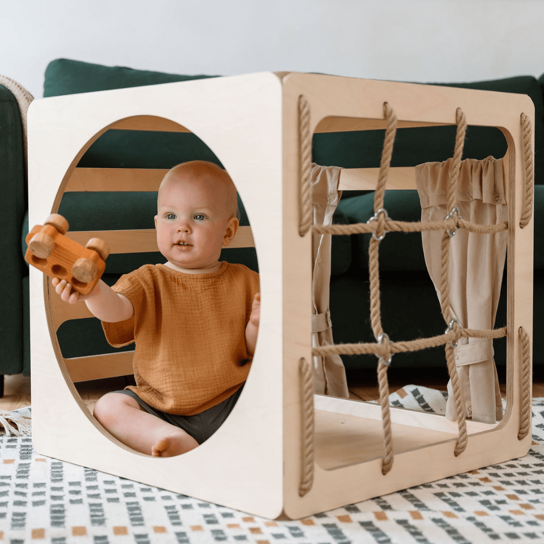 Ette Tete CUBITRI Climbing Cube, Wooden Montessori Play Cube – Climbing Cube for children, available at Learning Bugs UK