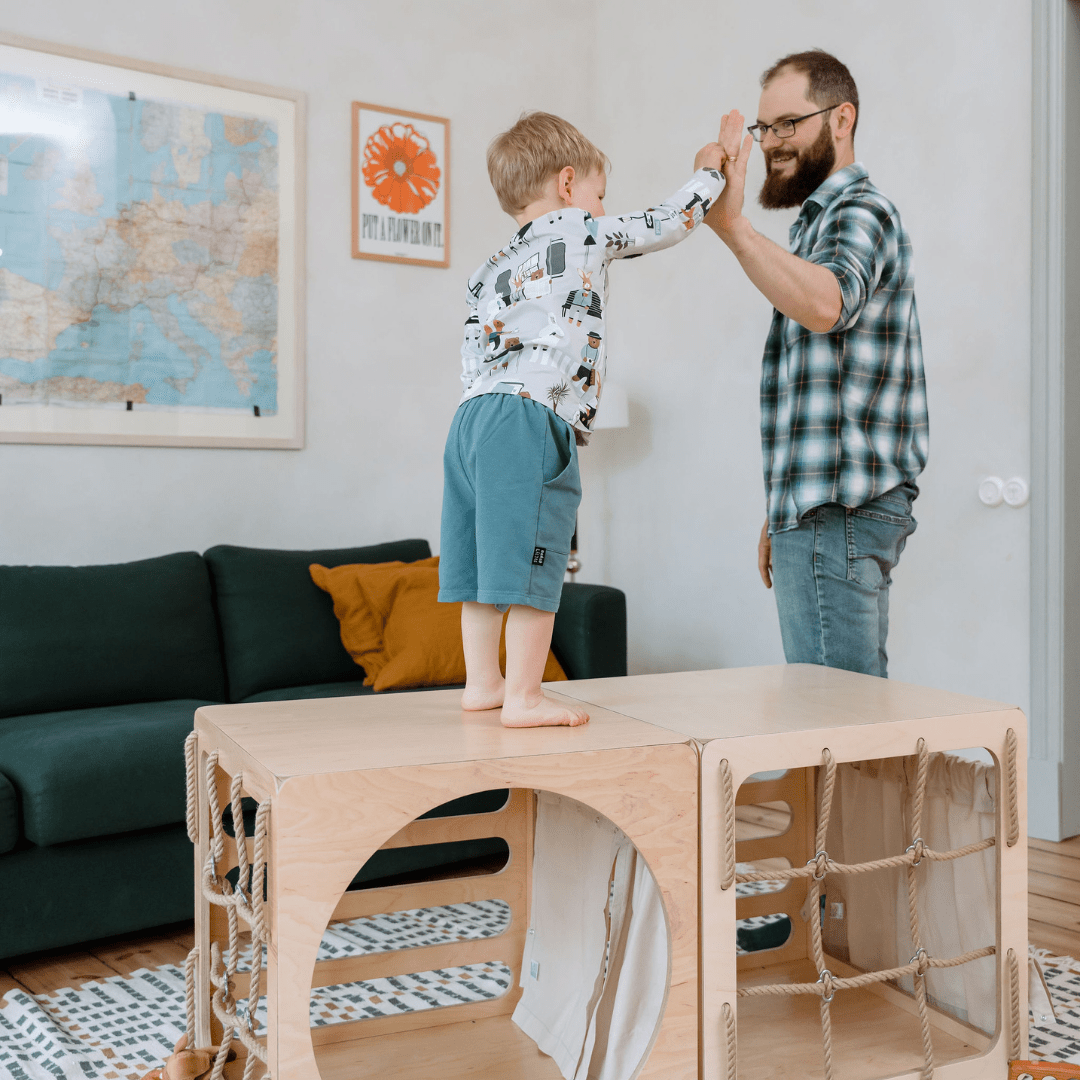 Ette Tete CUBITRI Climbing Cube, Wooden Montessori Play Cube – Climbing Cube for children, available at Learning Bugs UK