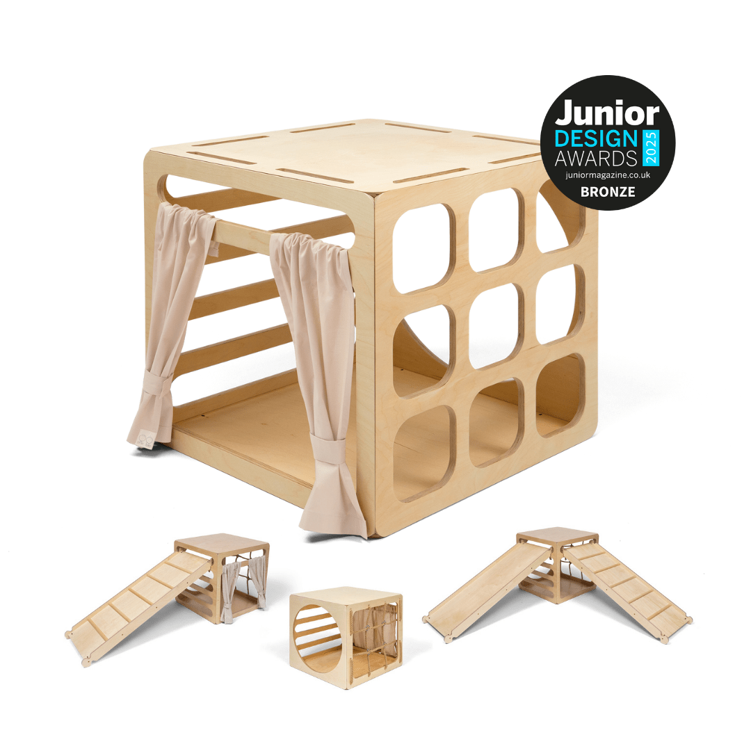 Ette Tete CUBITRI Climbing Cube, Wooden Montessori Play Cube – Climbing Cube for children, available at Learning Bugs UK