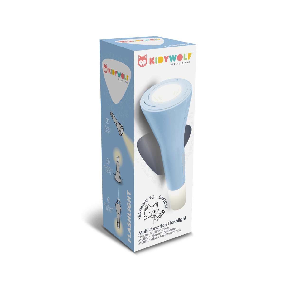 KIDYFLASHLIGHT Multifunctional Flashlight Blue – Exploration & Discovery for children, available at Learning Bugs UK