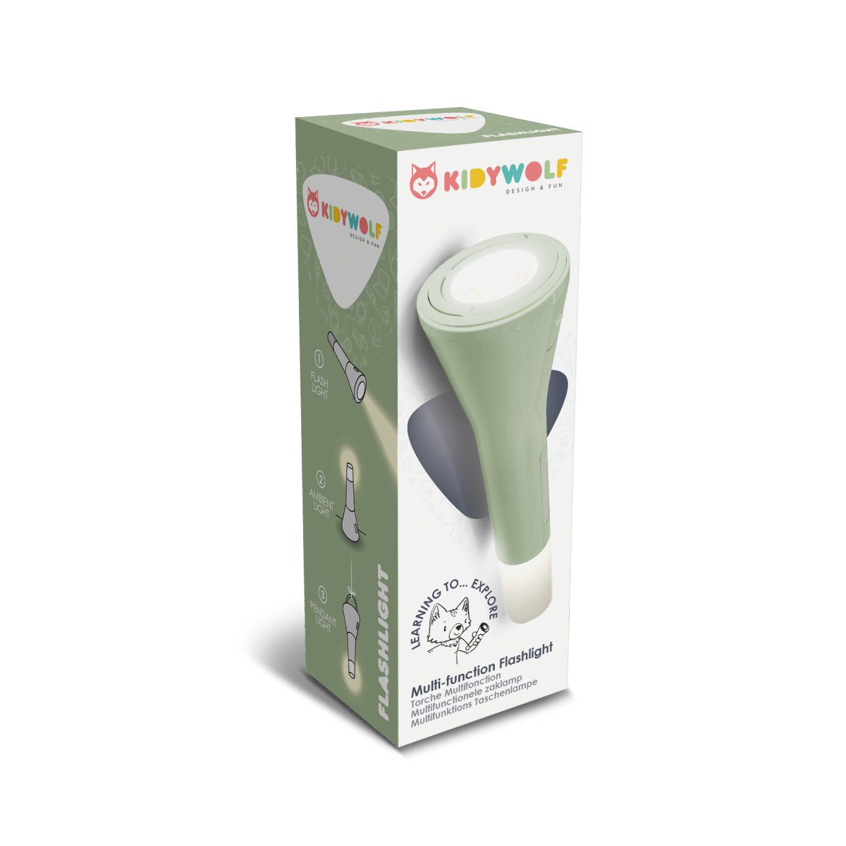 KIDYFLASHLIGHT Multifunctional Flashlight Green – Exploration & Discovery for children, available at Learning Bugs UK