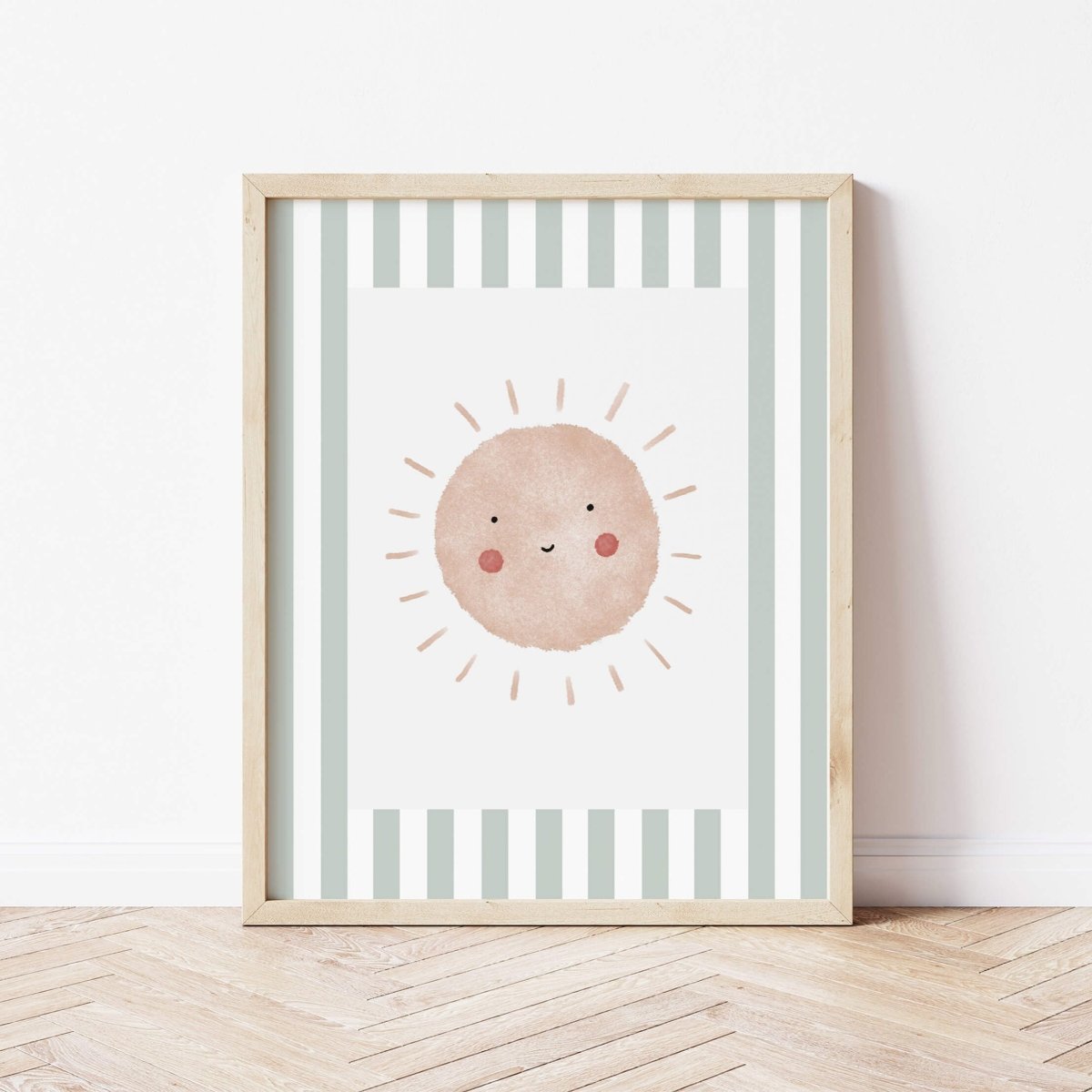 Boho Sunshine Print - Green Stripes – for children, available at Learning Bugs UK