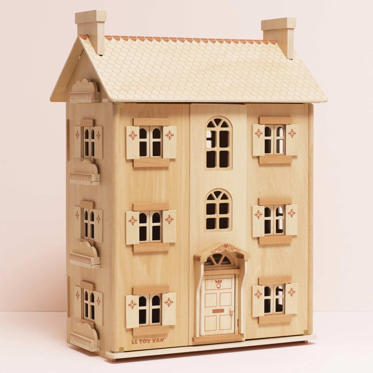 The Grand Natural Wood Dolls House – Dollhouses for children, available at Learning Bugs UK