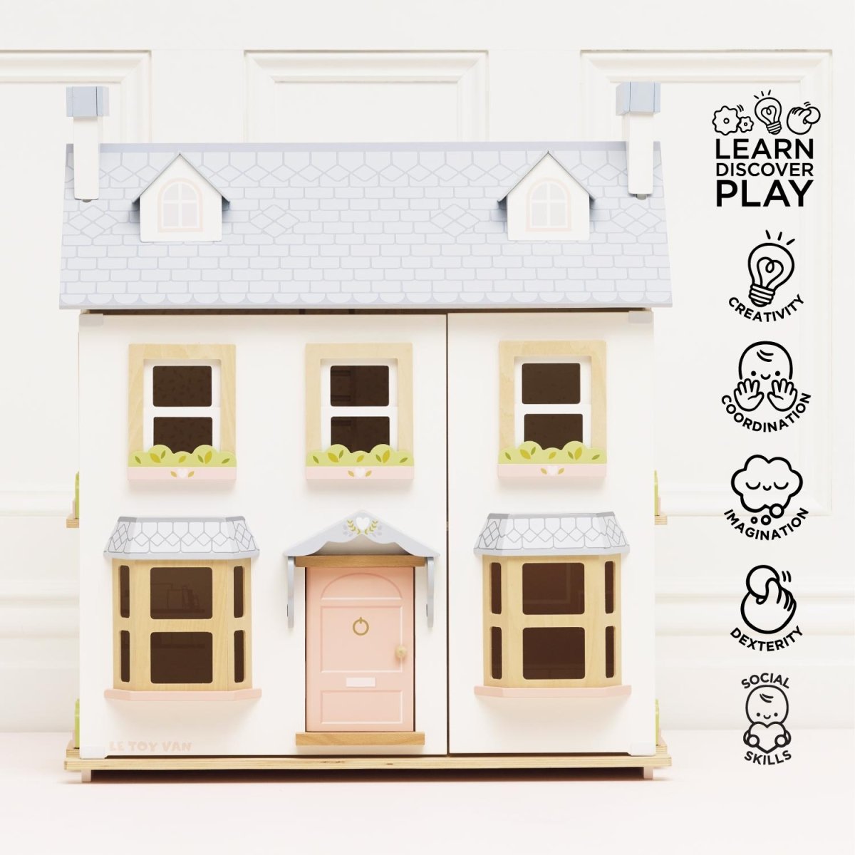 Mayberry Manor Wooden Dolls House – Dollhouses for children, available at Learning Bugs UK