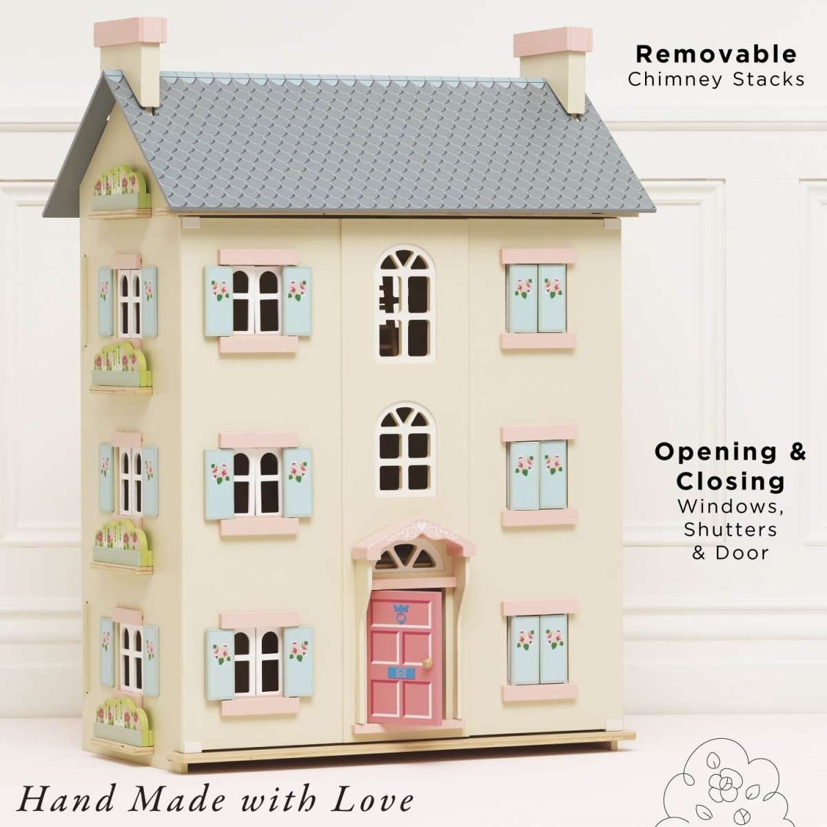 Cherry Tree Hall Wooden Dolls House – Dollhouses for children, available at Learning Bugs UK