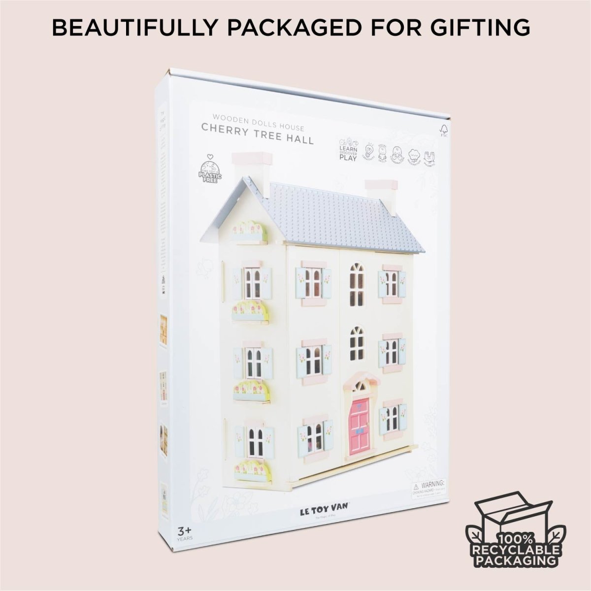 Cherry Tree Hall Wooden Dolls House – Dollhouses for children, available at Learning Bugs UK