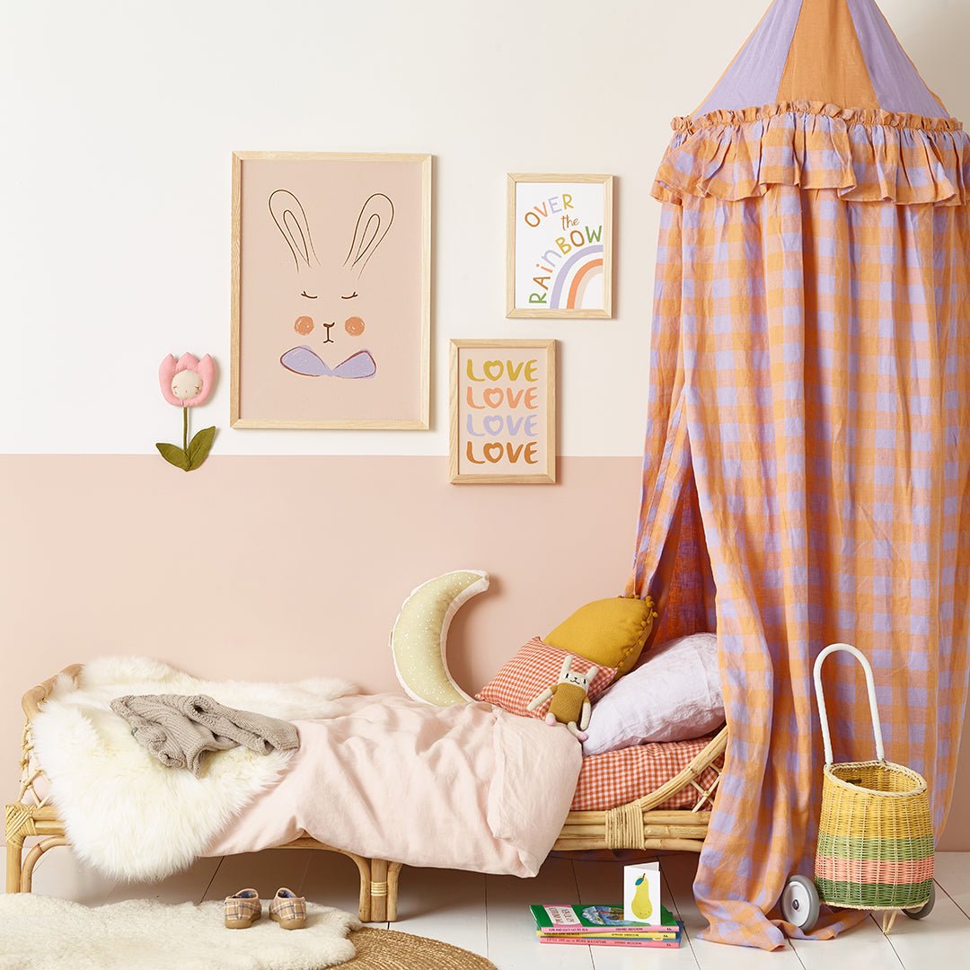 Hibou Design Sylvie Rabbit Art Print - Lilac – Fine art for children, available at Learning Bugs UK
