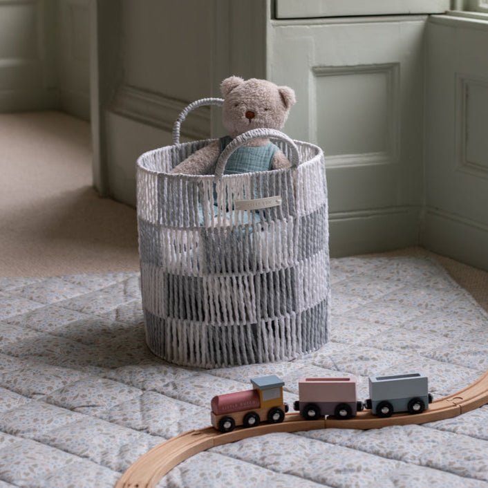 Buy Checkerboard Storage Basket Medium - Powder Blue | Storage for kids by Learning Bugs UK