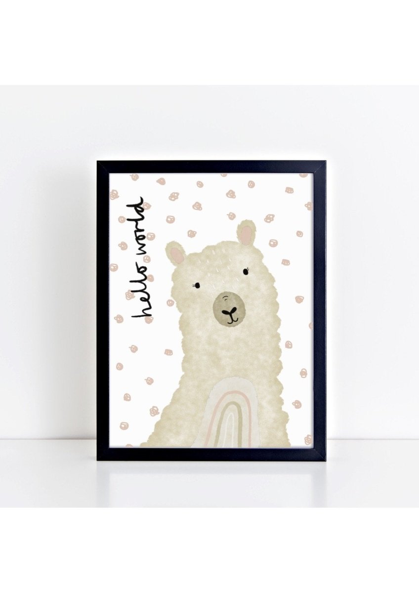 Happy Llama - Spotty Hello World – for children, available at Learning Bugs UK